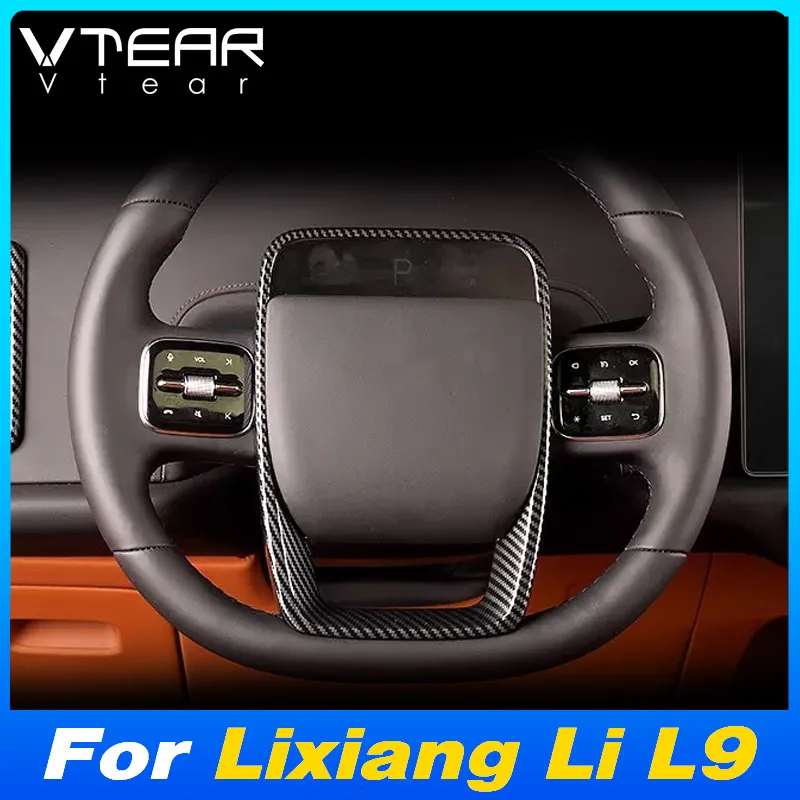 

Vtear Car Steering Wheel Frame Cover Interior Protective Sticker Trim Decoration Accessories For Lixiang Li L9 L8 L7 L6 22-24