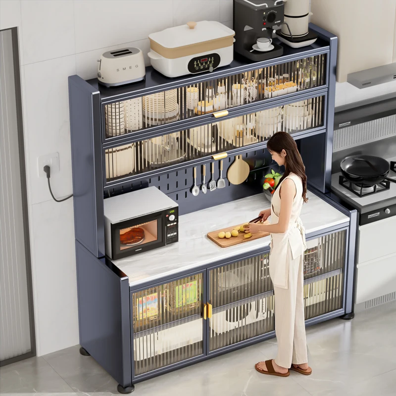 Household Cupboard, Kitchen Storage Cabinet, Tableware Cabinet, Coffee Preparation Counter Steel Organizing Cabinetspromote sale