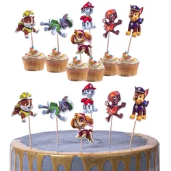 PAW Patrol-Décoration de gâteau Chi de dessin animé, fournitures de fête d'anniversaire à thème pour garçons et filles, décoration de fête préChristophe, 24 pièces