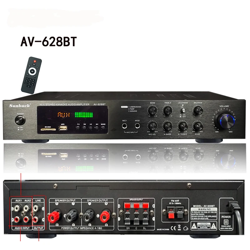 2000W Bluetooth Power Amplifier Audio Subwoofers Home Karaoke theater KTV HiFi Stereo Surround Sound Digital Amplifiers