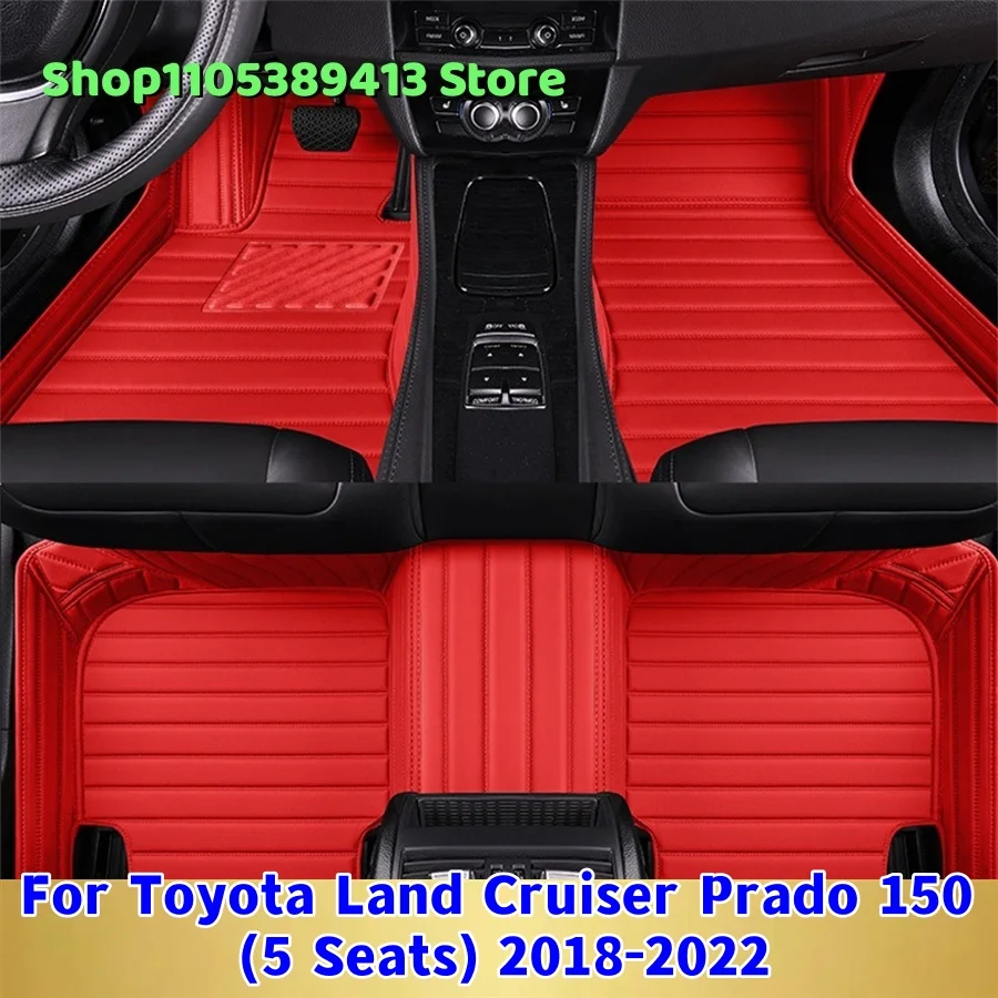 

Auto Mats Carpets Leather Custom Car Floor Mats For Toyota Land Cruiser Prado 150 (5 Seats) 2022 2021 2020 Car Mat Accessories