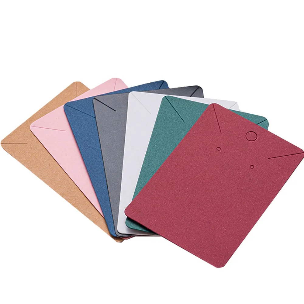 50pcs 6x9cm Kraft Earring Cards Necklace Display Cards Paper Ear Studs for Selling Hanging Earring Necklace DIY Crafts Retail