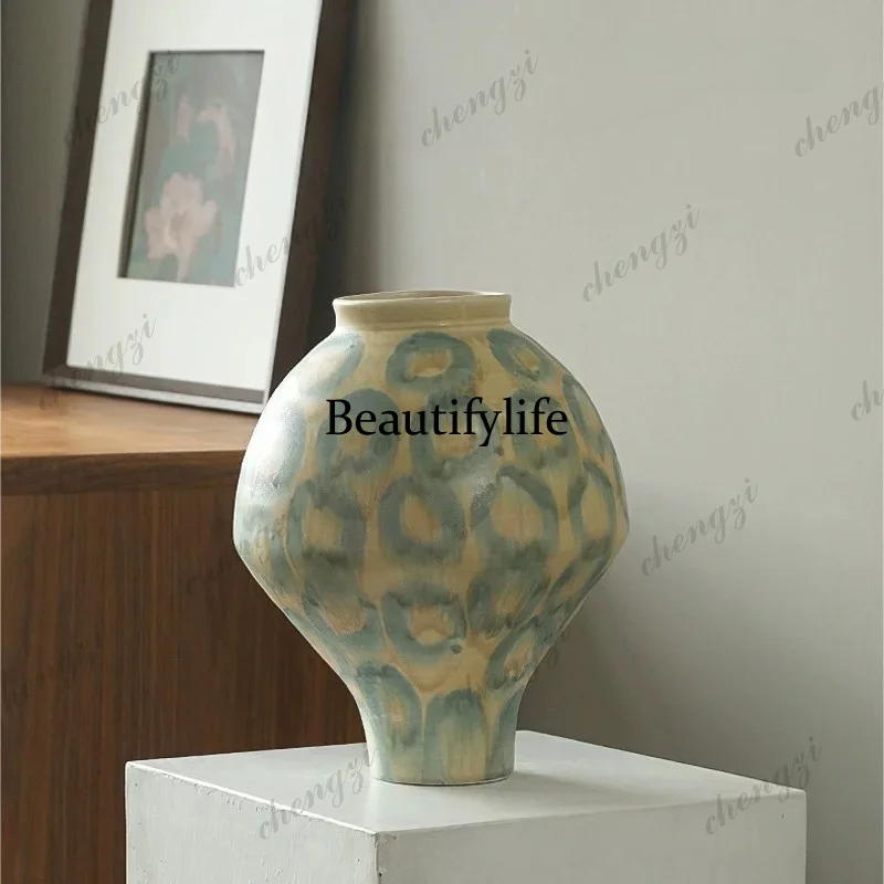 A95 Jingdezhen ceramic vase, retro, living room ornament flower arrangement niche art flower device
