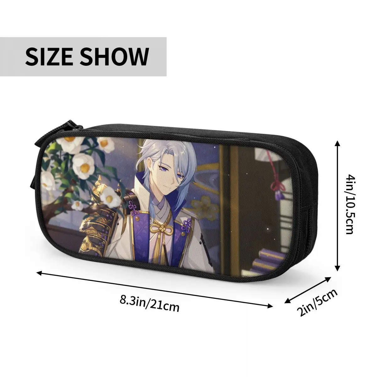 Kamisato Ayato 애니메이션 연필 케이스 Genshin Impact 연필 상자 펜 홀더 학생 연필 가방 학교 용품 선물 문구