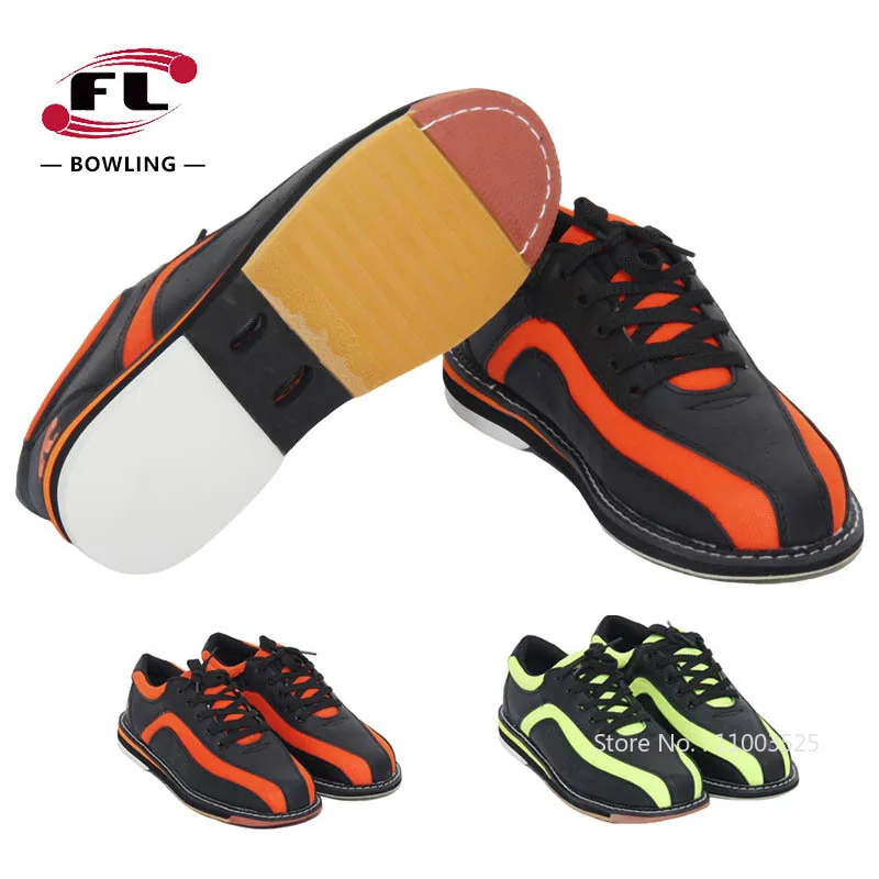 Professional Bowling Shoes Men and Women Competitive Bowling Sneakers Right Hand Non-slip Training Shoes PU Leather Footwear