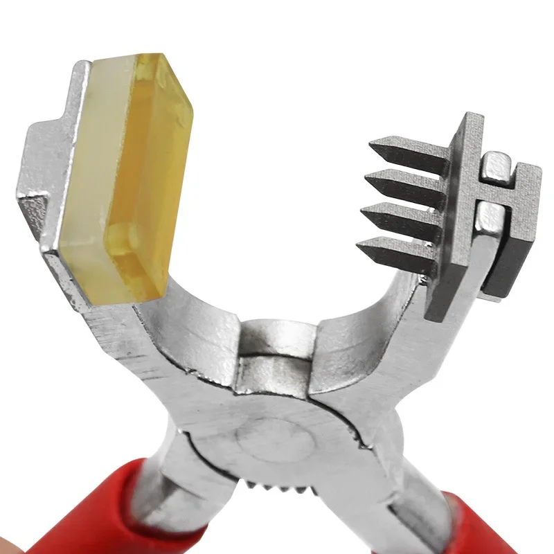 Handheld Silent Punch Tool Pliers Sewing Stitch Chisel Diamond 4mm Punch Creative Leather Leather Goods Clamp Tool Craft Punch
