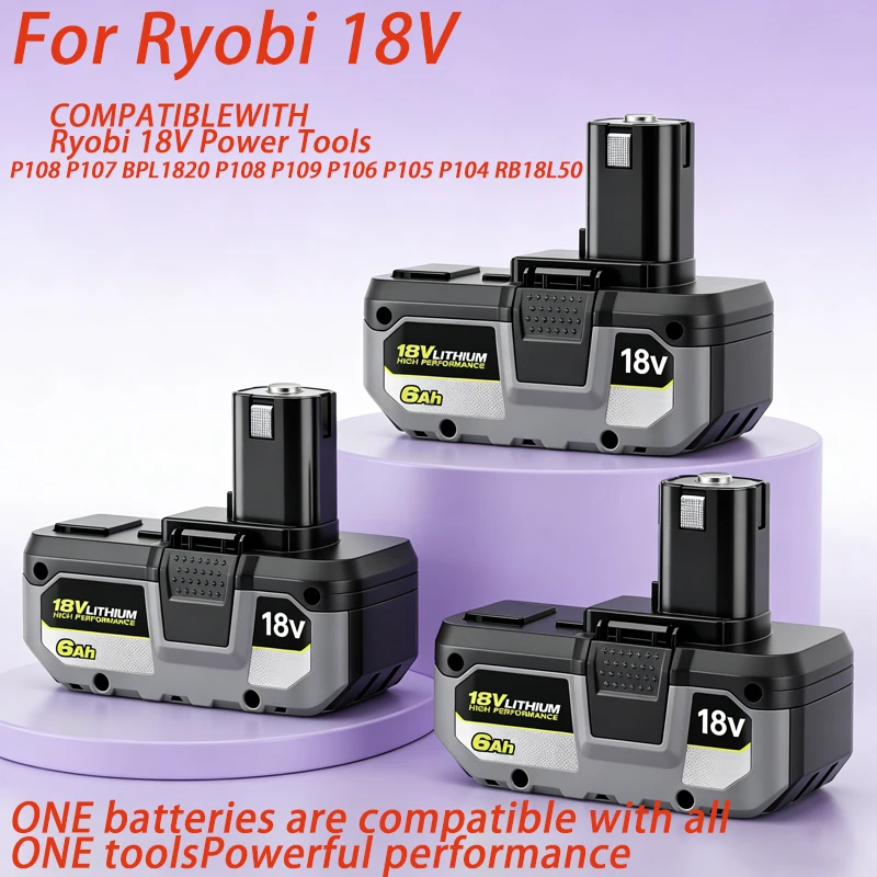 

Новая литий-ионная аккумуляторная батарея RYOBI P108 18В 8.0Ач для электроинструментов P107, P105, P104, P103, P102, долговечная и с быстрой зарядкой