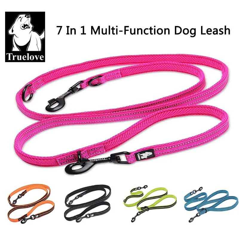 Truelove 7 In 1 Multi-Purpose Adjustable Dog Lead Hand Free Pet Training Leash Reflective Dog Leash Walk 2 Dogs Harness TLL2411