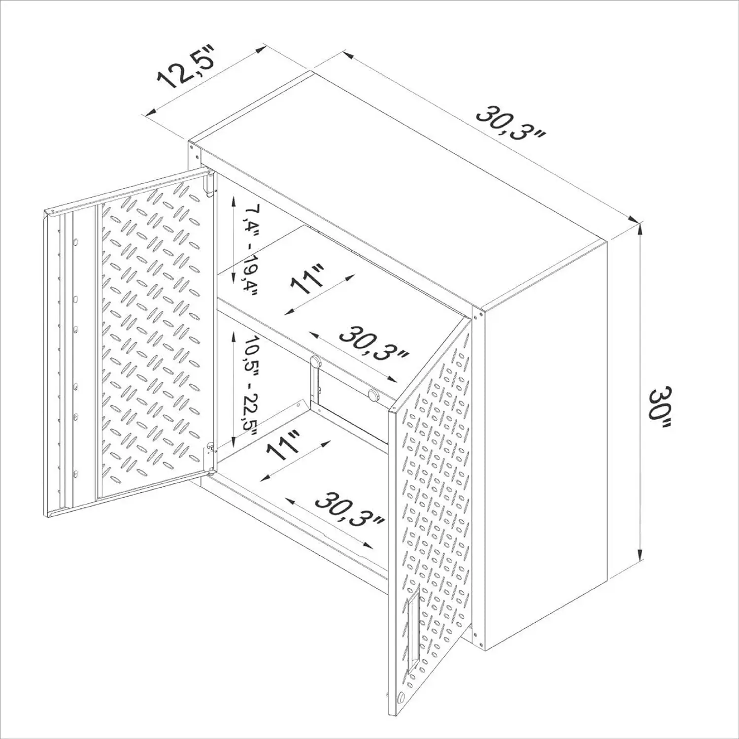 Armadio portaoggetti galleggiante per Garage Dual Fortress Comfort