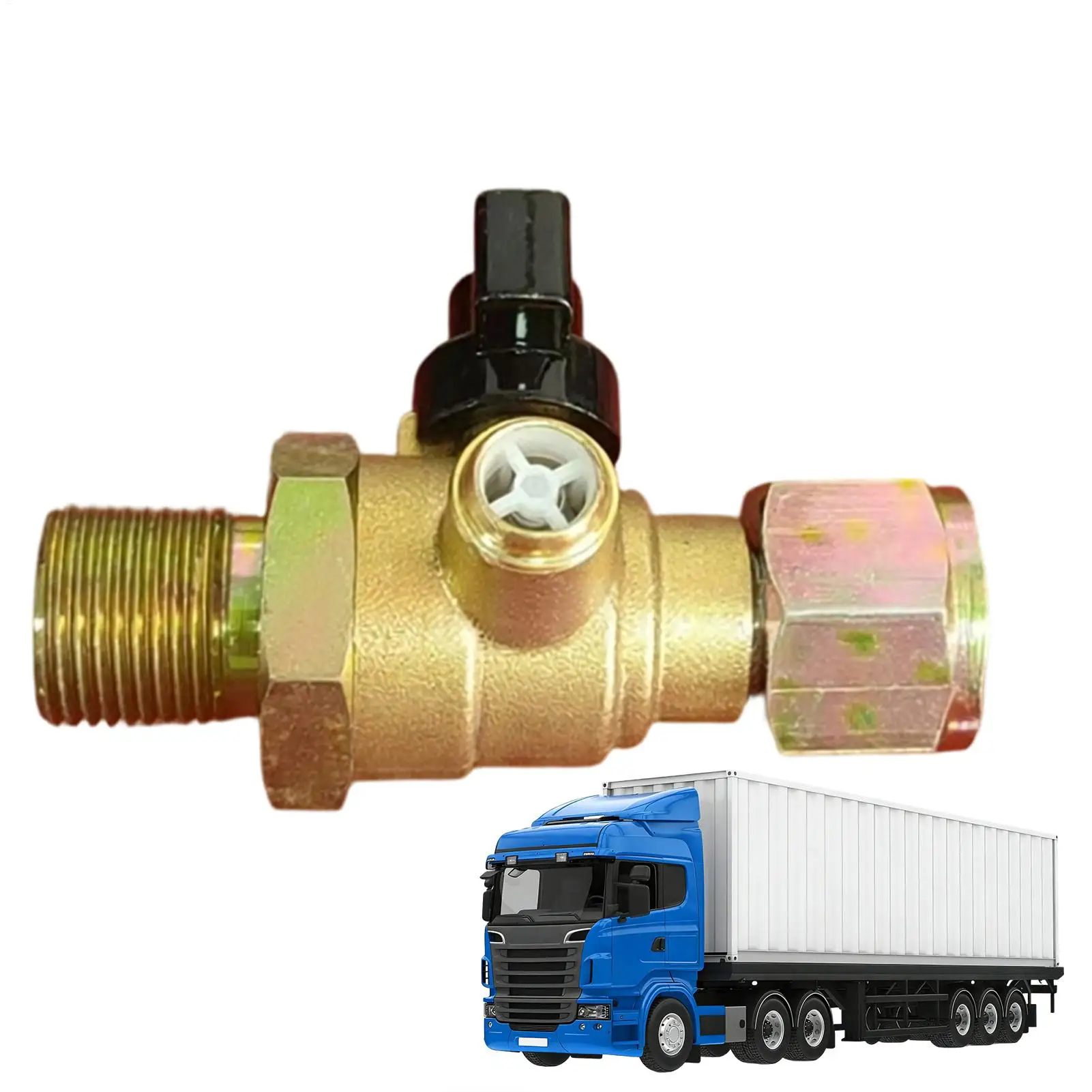 Air Brake Shut Off Valve M18x1.5 Solid Heavy-Duty Self-Venting Leakproof Truck Brake Chamber Air Valve for Highway Road