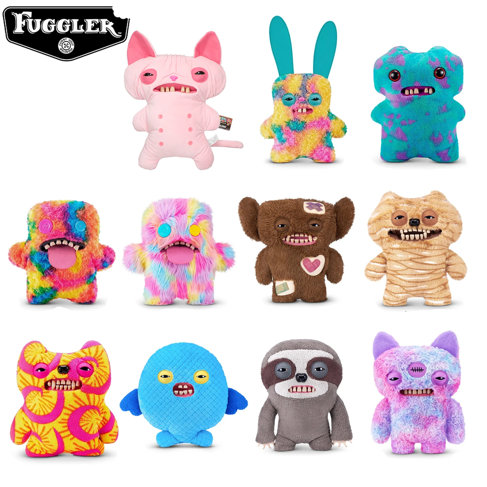 Brinquedos de Pelúcia Fuggler Engraçados com Dentes Feios de 47CM, Original Fuggler Kawaii, Almofada Macia, Bonecos de Pelúcia Fofos, Presentes para Crianças