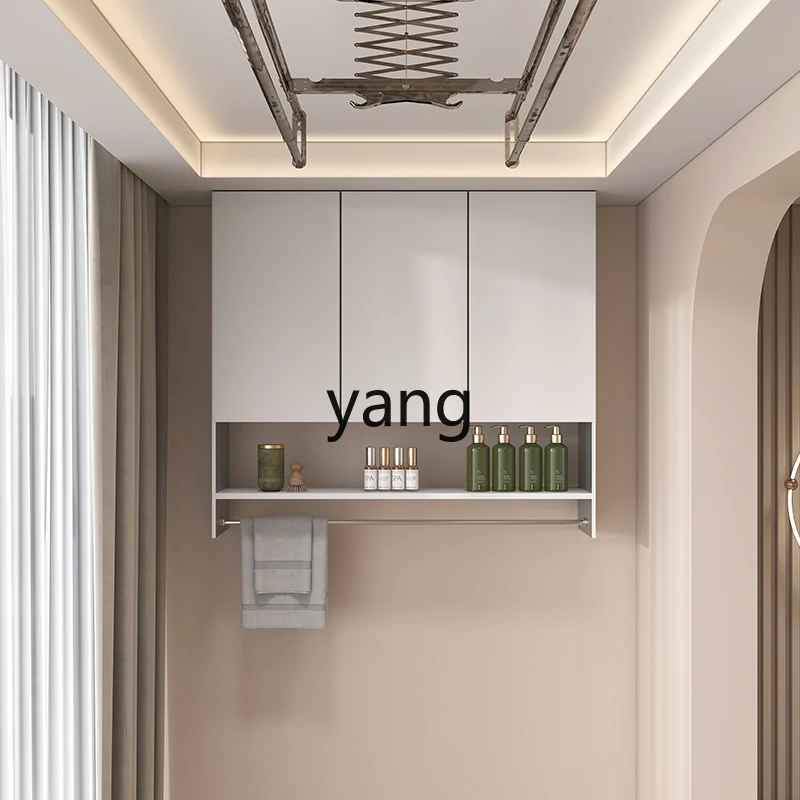 LHH stainless steel honeycomb aluminum balcony washing machine hanging cabinet wall-mounted locker