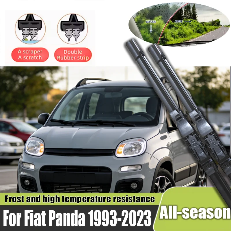 

For Fiat Panda 1993-2023 2003 2004 2007 2008 2010 2011 2012 2013 2015 2016 2pcs Front Windshield Wiper Blades Windscreen Wipers