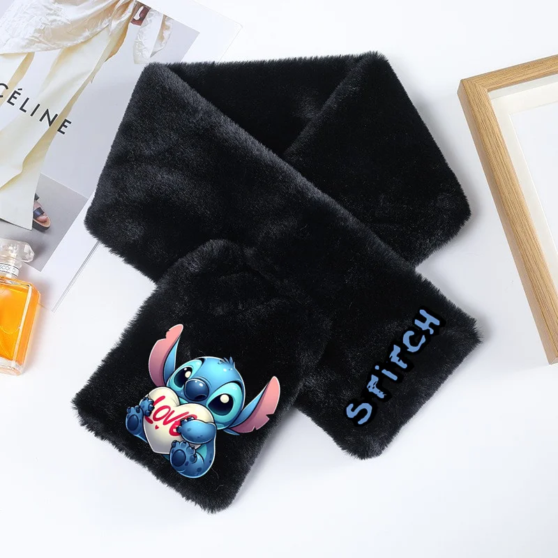 Lilo & Stitch Disney Winter Warm Ring Stitch Scarf Plush Neck Thick Stuffed Soft Outdoors Scarf for Kids Girls Birthday Gifts