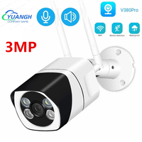 V380 Pro 3MP Outdoor Wireless IP Camera Security Protection Two Ways Audio Waterproof Smart Home Bullet WIFI Camera Surveillance