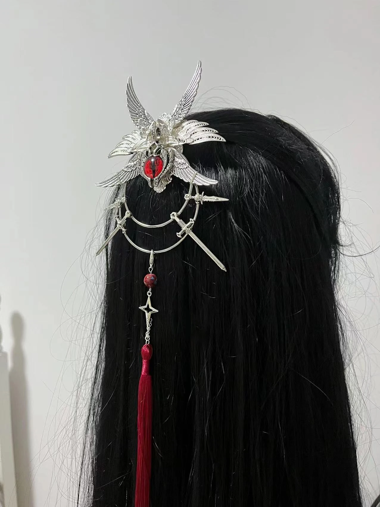 Heaven Officials Blessing Hua Cheng Cosplay E-Ming Streamer Headwear The Saber E'Ming Huacheng Stage Ancient Tian Guan Ci Fu