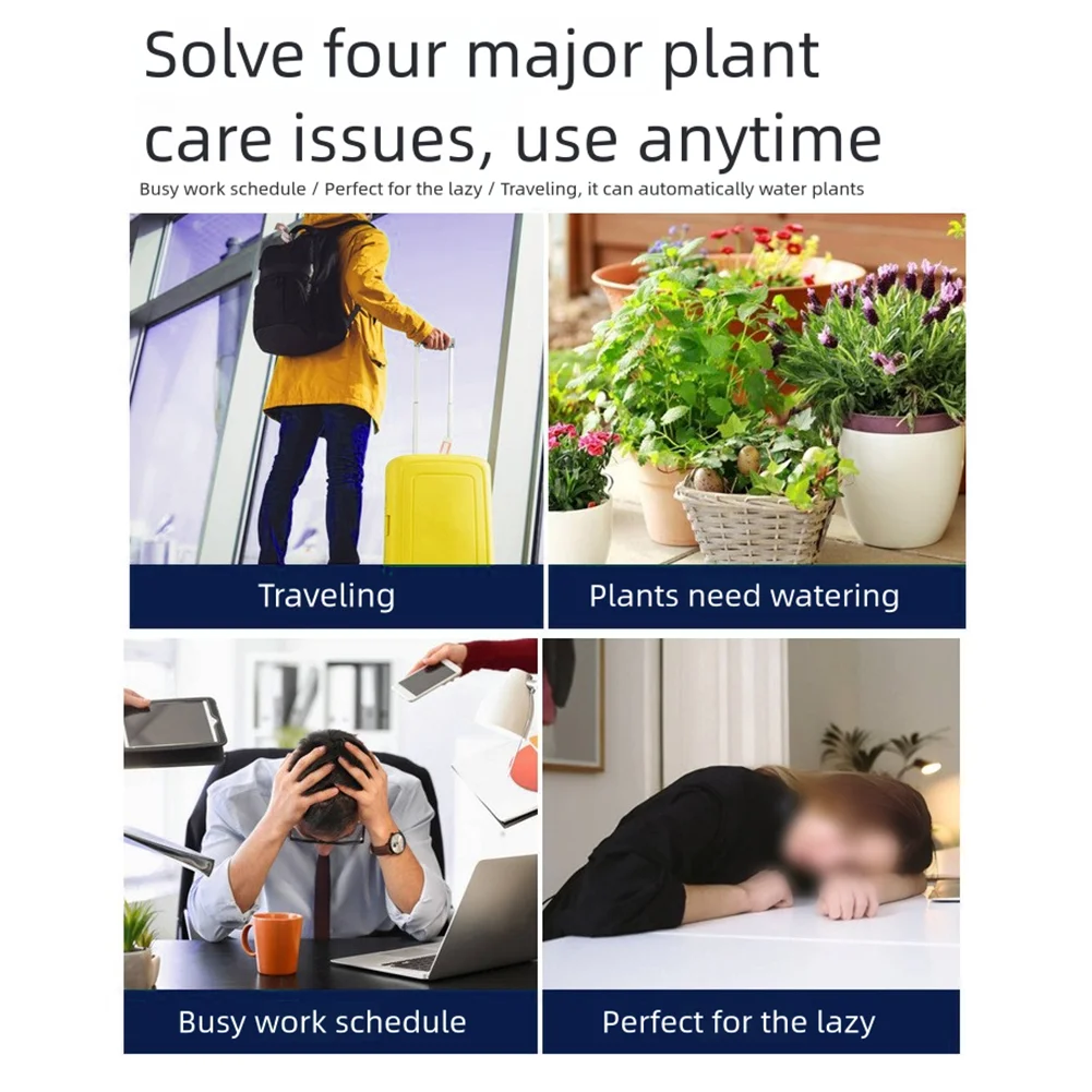 

Set of 3 Automatic Watering Pots Plastic Material Pot Insertion Type for Controlled Water Distribution to Support Plant Growth