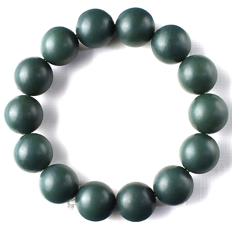 

CYNSFJA New Real Rare Certified Natural Hetian Nephrite Jade Men's Lucky Jade Bracelets 14mm Dark Green High Quality Best Gifts