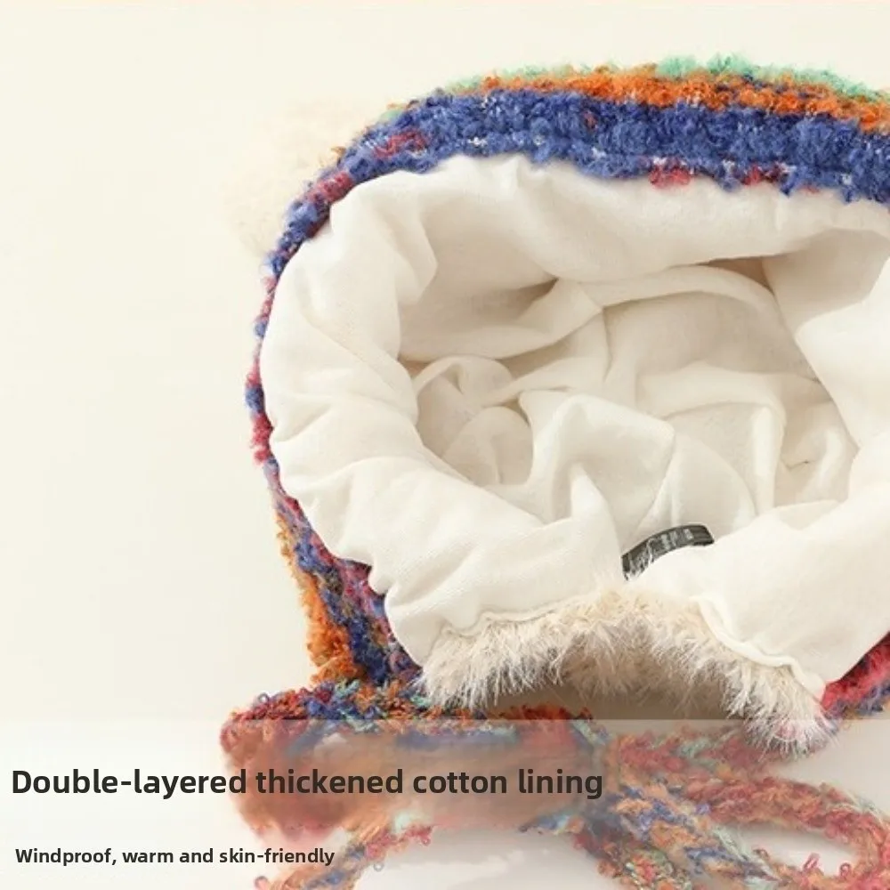 

Милая зимняя шапка с героями мультфильмов, регулируемая теплая теплая флисовая шапка из ягненка, защитная шапка для ушей, детская шапка