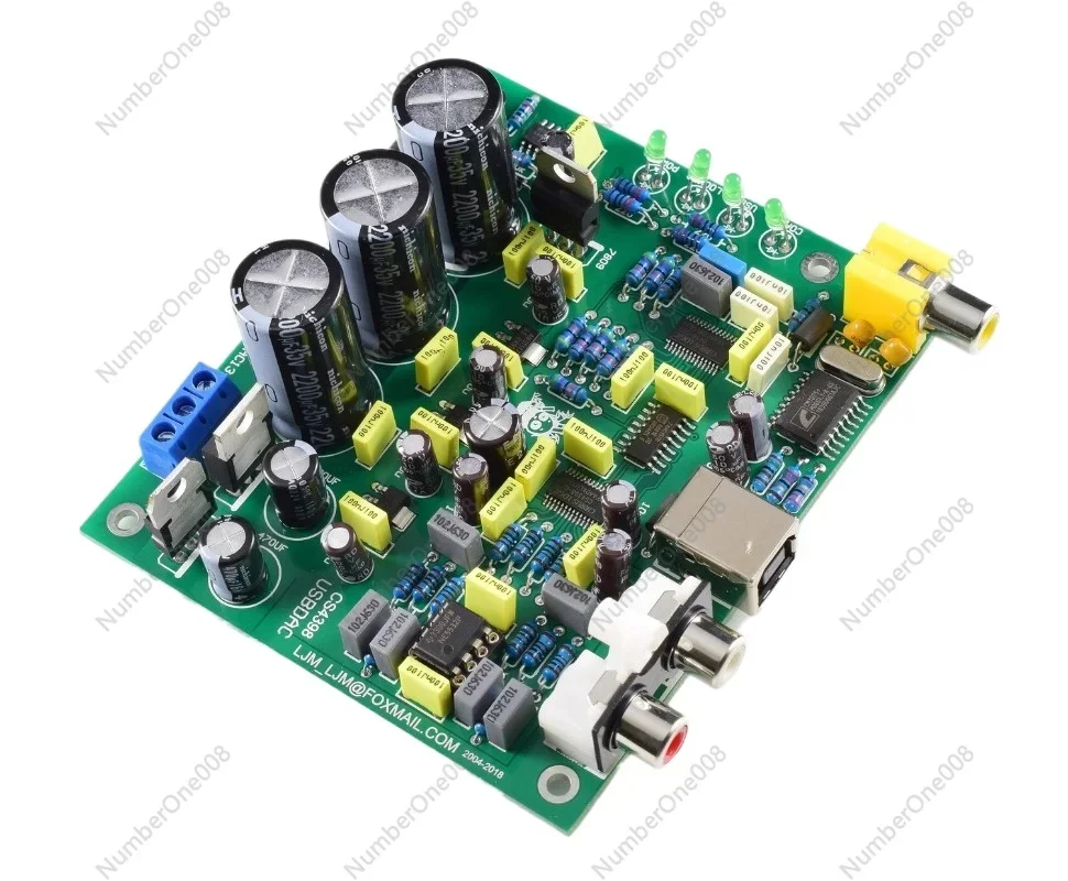 CS4398 DAC with USB Coaxial 24/192K Decoder, The Chip Has Been Soldered, and The Finished Parts Are Optional