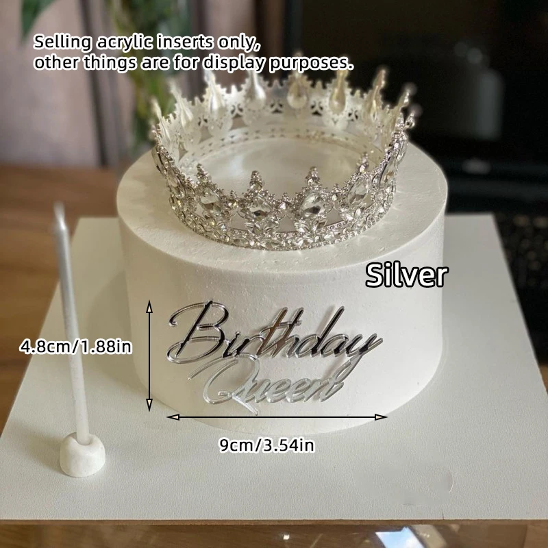 1 3 5 Stück Gold Silber Roségold Acryl Happy Birthday Cake Topper für Party Kuchen Dekorationen Zubehör Hochzeitsbedarf – Detail 9