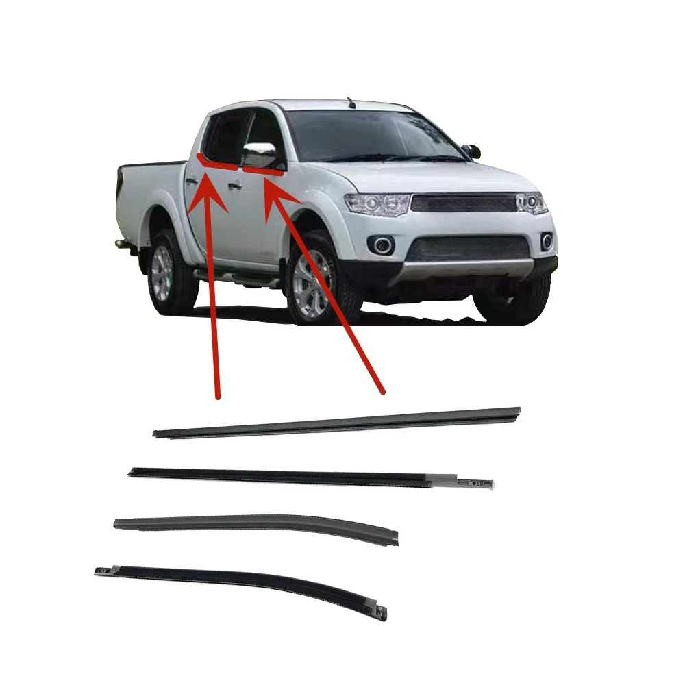 

4 Pieces Windows Outside Rubber Seal for L200 2005-2015 KA KB KH MN117611 Glass Protector Weather Strips for Triton Laminat