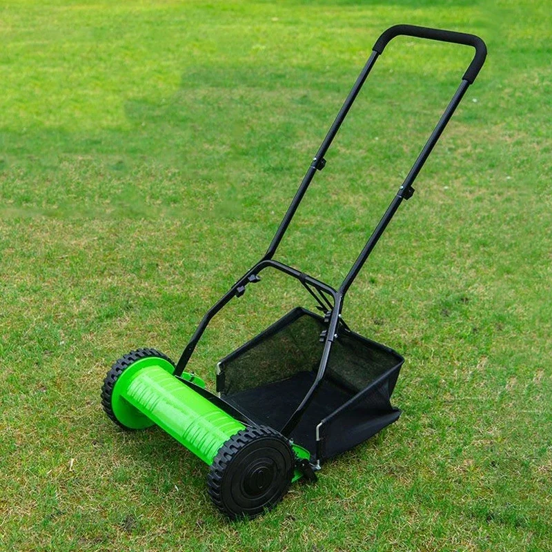 16-inch compacte duwgrasmaaier Lichtgewicht multifunctionele grassnijmachine voor kleine tuinvilla gazon en buitentuin