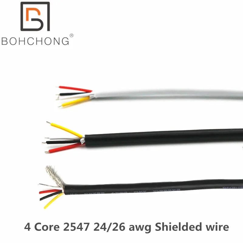4-жильный экранированный провод 2547 26awg 24awg поворотный антиокислительный луженый медный провод 4-контактный USB-кабель клавиатуры провод ПВХ изоляция