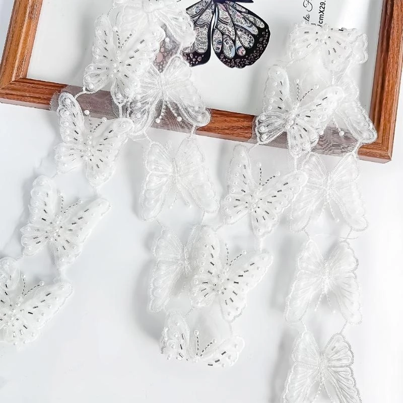 

5asd Handmade Lace Embellishments Patches Fashion Butterfly Pattern Appliques