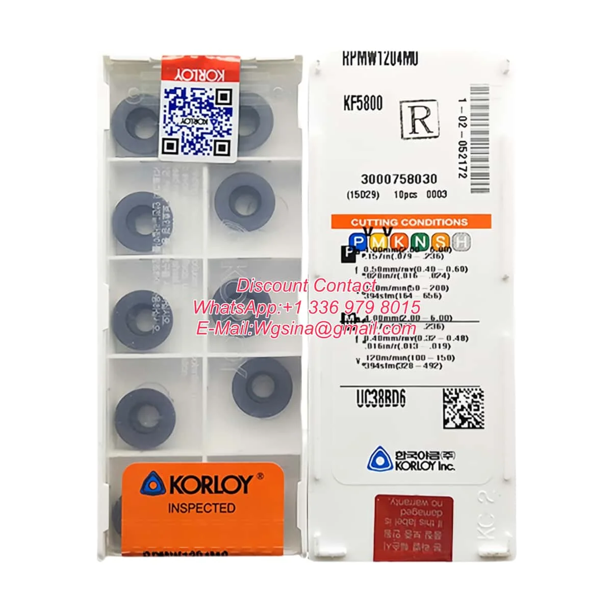 

KORLY оригинальная фрезерная пластина RDMW RDMW 1604 1605 MO-X380 PC8300 PC5300 10 шт.