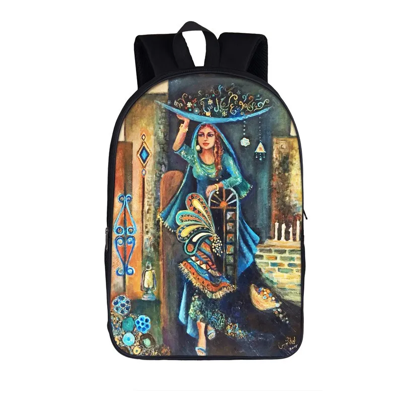 Pretty Muslim Islamic Girl Print Casual Backpack Women Men Travel Rucksacks Girls Boys Children School Bags Storage Backpack