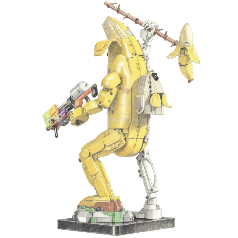 

1414 pieces of banana model building blocks building block set children's educational toys Christmas birthday gifts