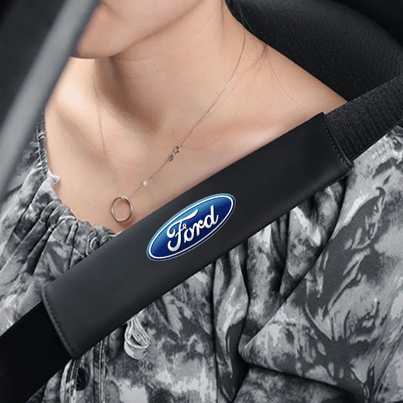 Car seat belt Shoulder Cover Breathable Protection Pad Interior For Ford Ecosport Edge Figo Flex Focus Fusion Fiesta Accessories