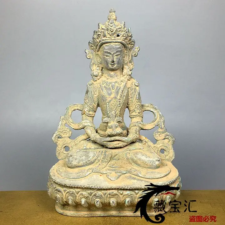 Collect genuine unearthed old bronze Tara Buddha statue to worship old Buddha statues and old objects