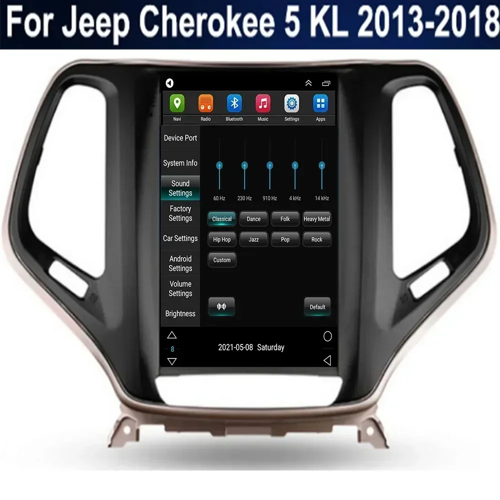 Per Tesla Stile 2Din Android 13 Autoradio Per Jeep Cherokee 5 KL 2013-2035 Lettore Video Multimediale GPS Stereo Carplay DSP RDS