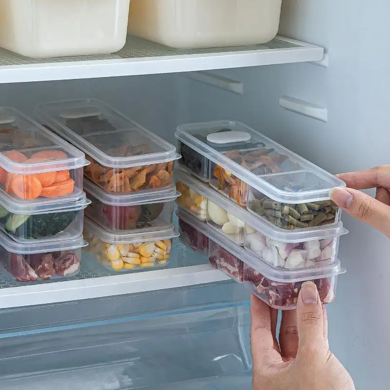 Stackable Refrigerator Freezer Organizer 1 Pack Square Food Storage Box for Pantry Snack Organization