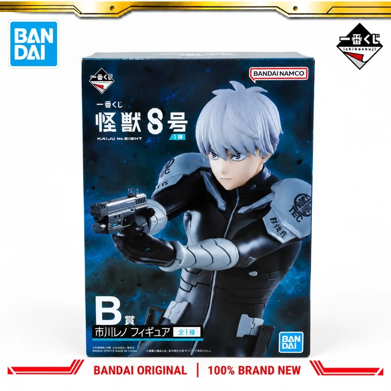 En stock: Figura de acción original Bandai Ichiban Kuji Kaiju No 8 Ichikawa Reno, modelo de muñeco, nuevo en caja, juguetes de personajes de anime.