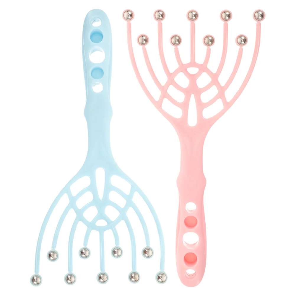 2pcs Scalp Massager 9 Claws Handheld Head Massager Plastic Hair Comb Scratcher For Relaxation Office Home Spa Manual