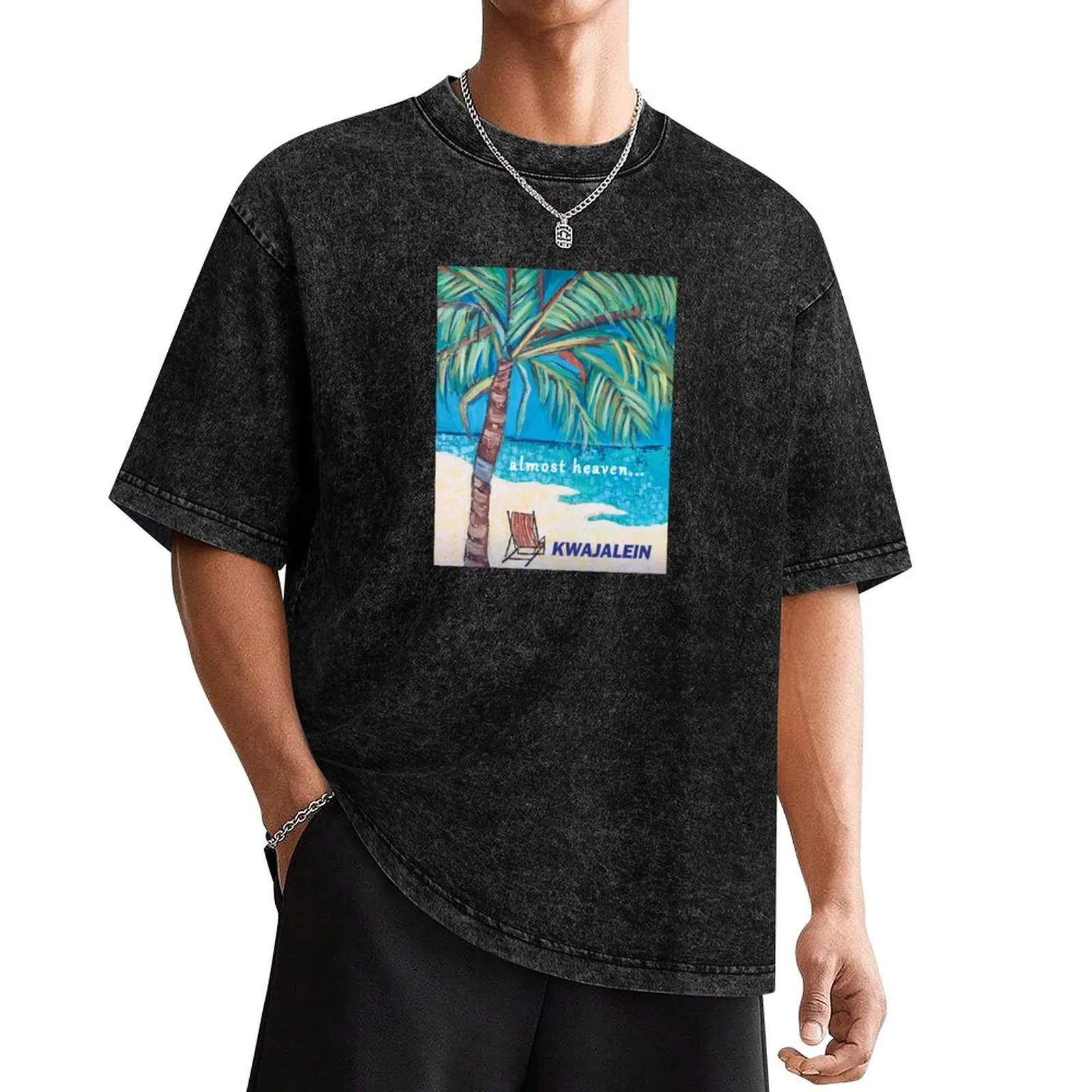 

Kwajalein Almost Heaven... Beach Palm T-Shirt shirts graphic aesthetic clothes designer t shirt men