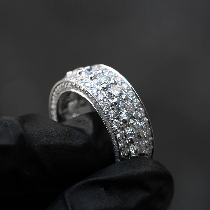 Huitan Large Bague de Promesse Argent/Or 3