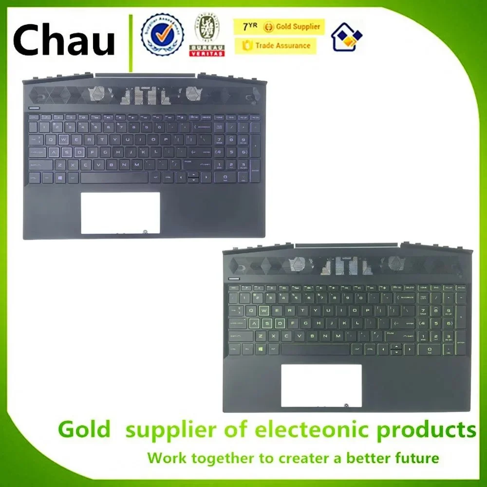 

Chau Pavilion 15-DK 15T-DK 15-DK0134TX TPN-C141 Upper Case Palmrest Backlit Keyboard AP2K8000320 L57596-001 L57593-001