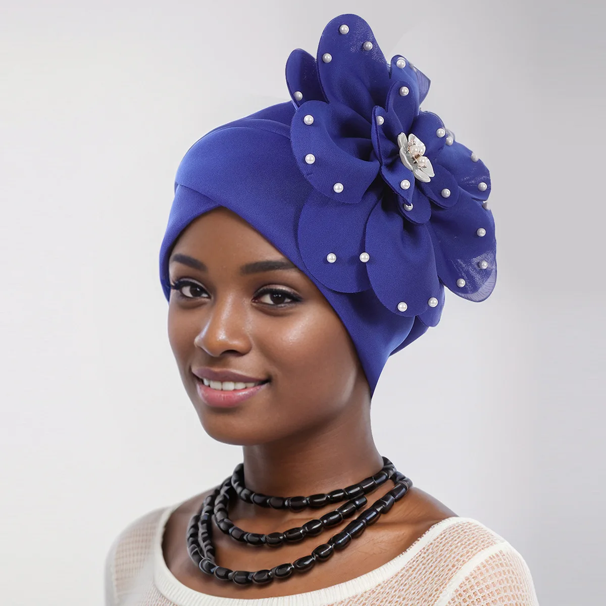 2024 Moda Africana Cappello Della Fascia Traspirante Leggero Decorazione Del Fiore Caps Indiano Musulmano Testa Avvolge Copricapi Cappello Mujer