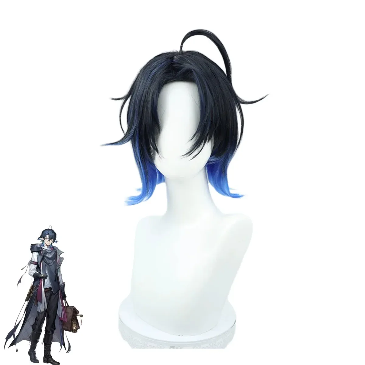 Anime Game Arknights Lumen Tribunal Cosplay Costume Black PU Waistcoat Coat Uniform Full Set Wig Man Halloween Carnival Suit view 6