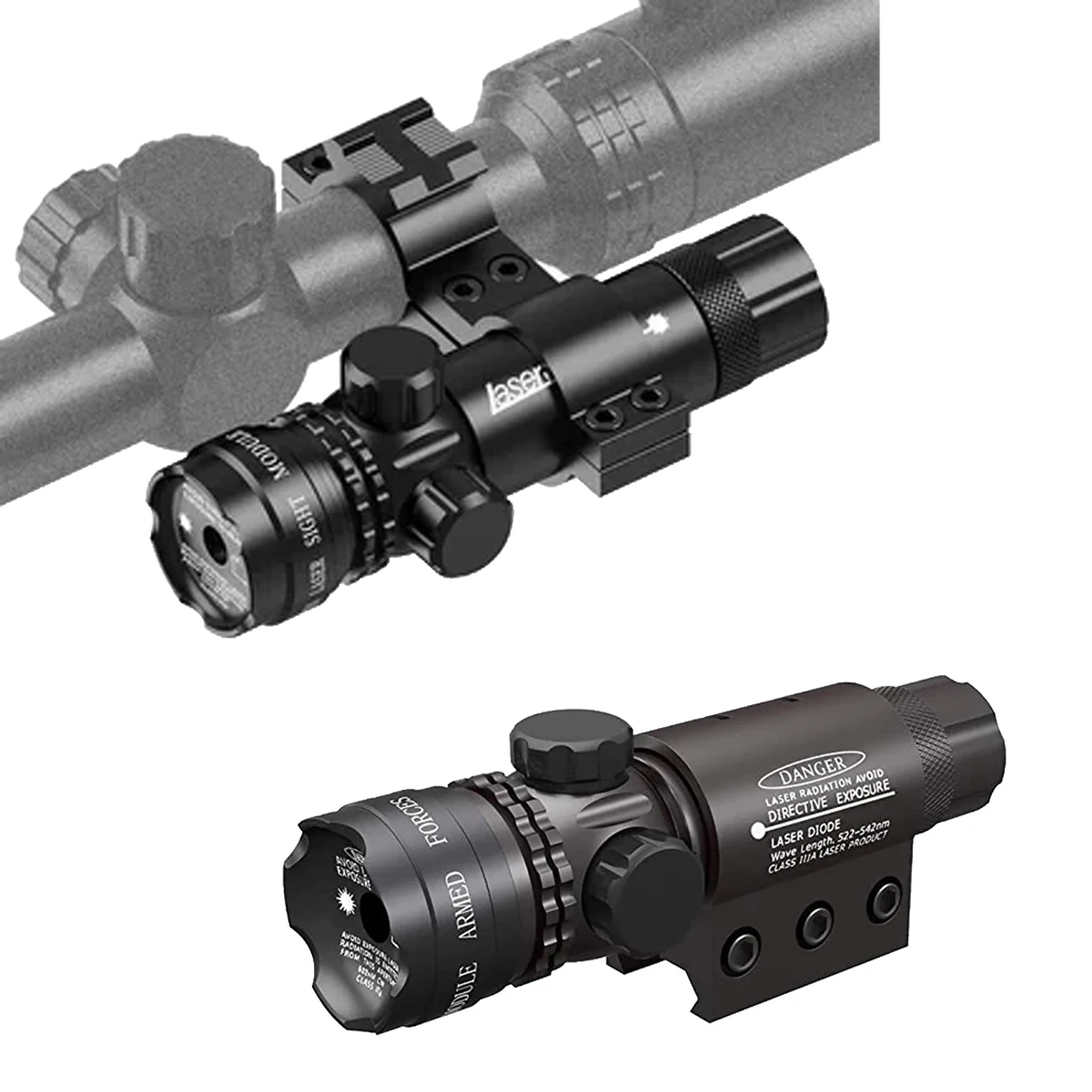 Taktisches Zielfernrohr Rot-Grün-Punkt Laser-Kalibrierungsvisier Einstellbares Jagd-Laserzubehör Laser-Ortungsgerät für 20mm-Schiene – Detail 1