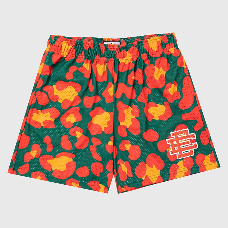 2024 New Summer Eric Emanuel EE Basic Mesh Short Classic Floral Printed Gym Shorts Men\'s Gym Basketball Sports Beach Shorts