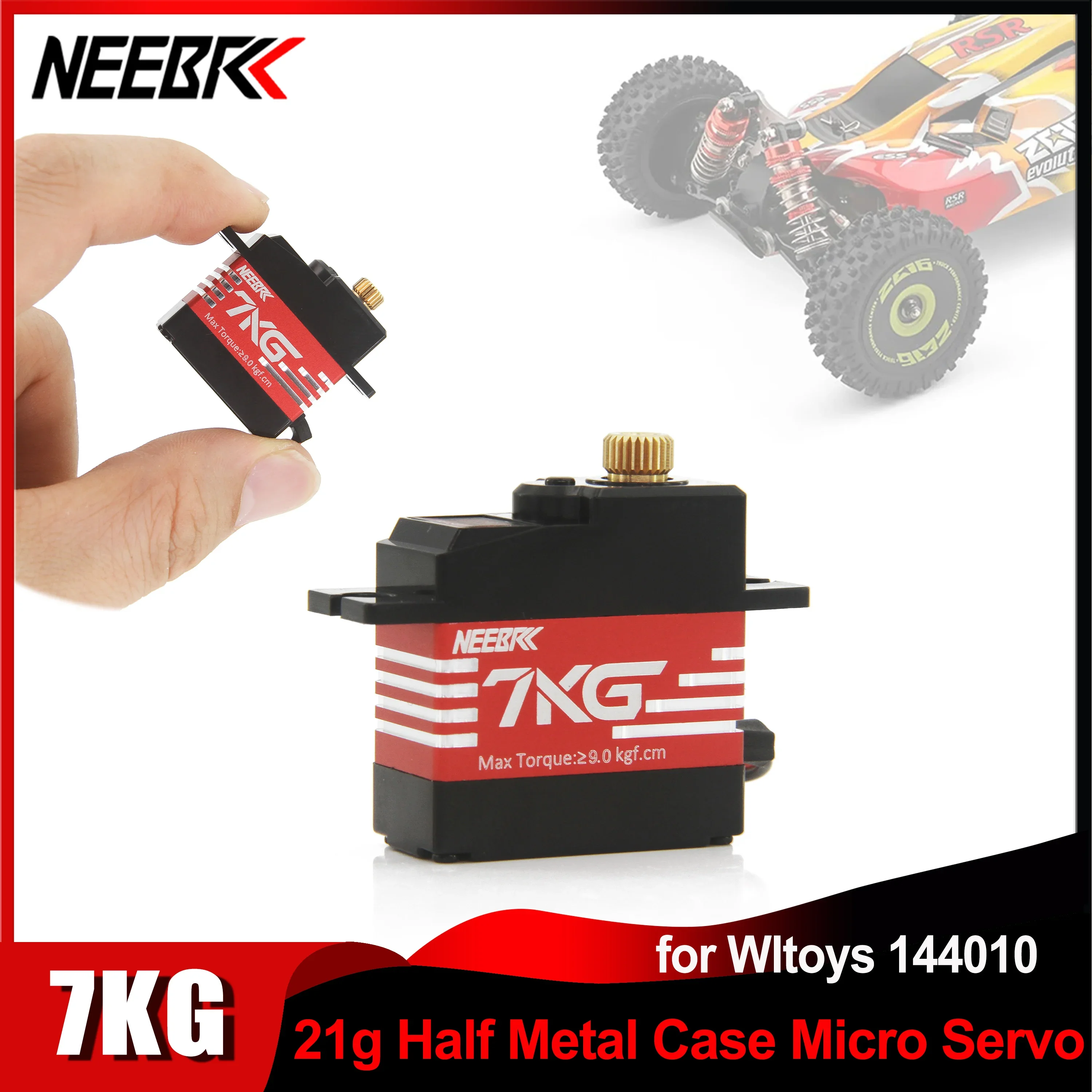 

1/5/10pcs NEEBRC 7KG Waterproof 21G Metal Gear Case Micro Servo for 1/18 1/16 RC Car Wltoys 144010 MJX Hyper Go 14209 14210