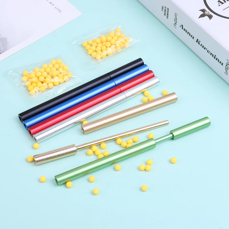 Metal Soft Pinball Launcher Guns Toy Small Ball Shooter Crackling Tube Simulation Shooting Game Interesting Cracking Kids Toys