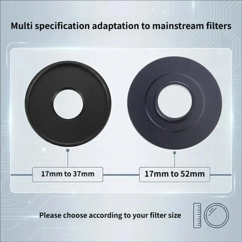 Professional 17mm Thread Lens Adapter Collar Precise Machined Aluminum 17-39mm 17-52mm For Camera Filters And Accessories
