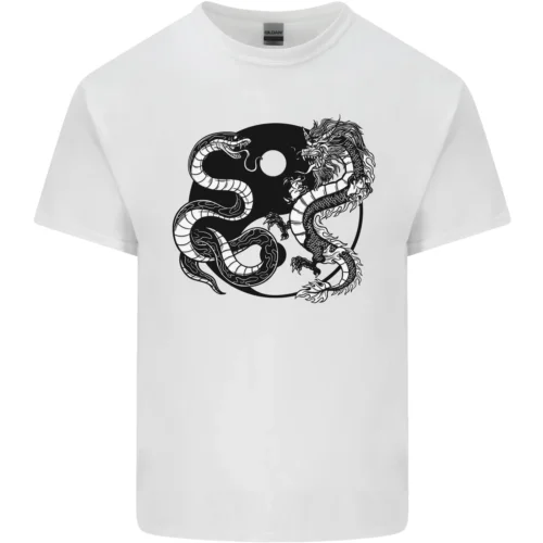 Yin yang drachen japan japanisch herren baumwolle t-shirt
