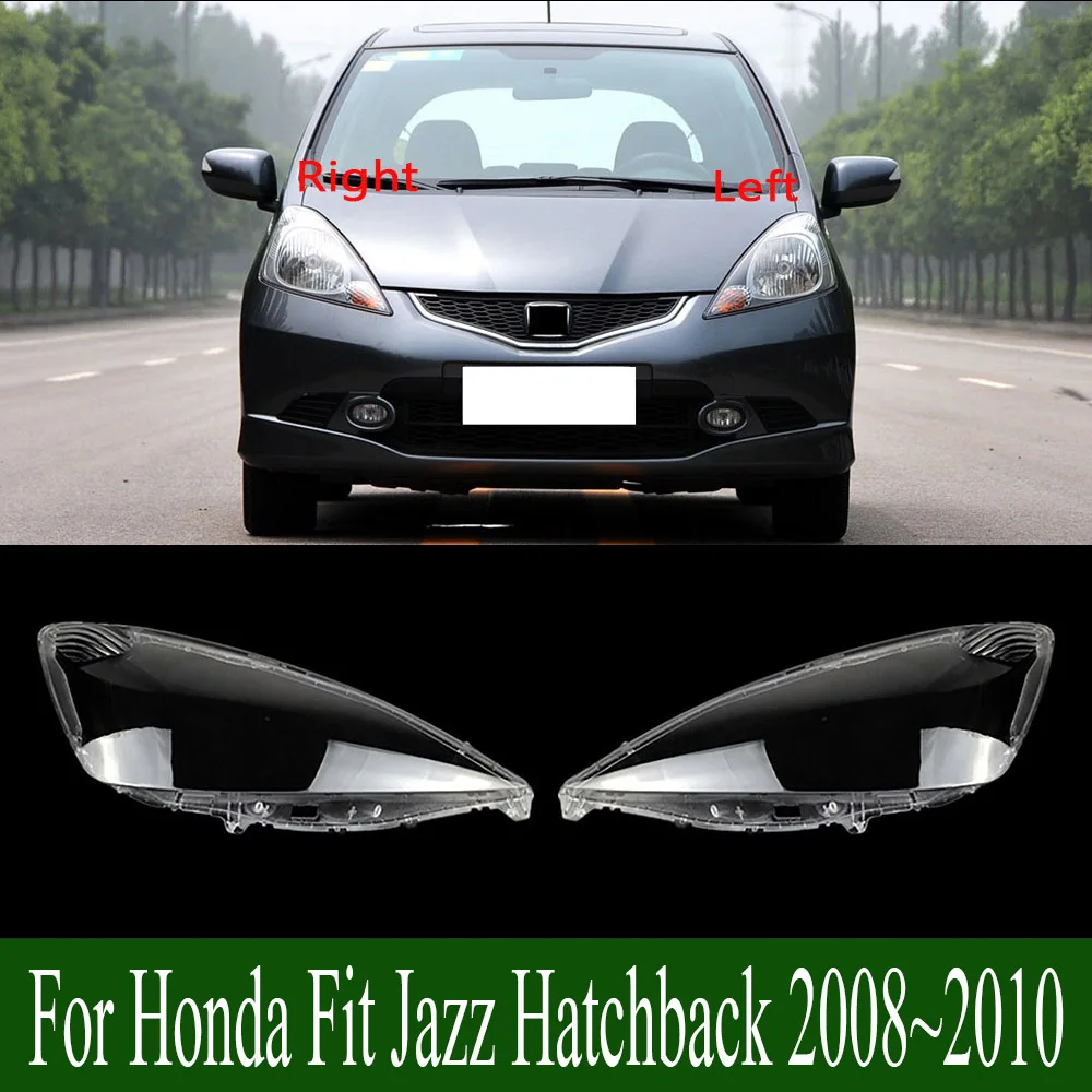 For Honda Fit Jazz Hatchback 2008~2010 Plexiglass Front Headlamp Cover Transparent Lampshade Lamp Shade Headlight Shell